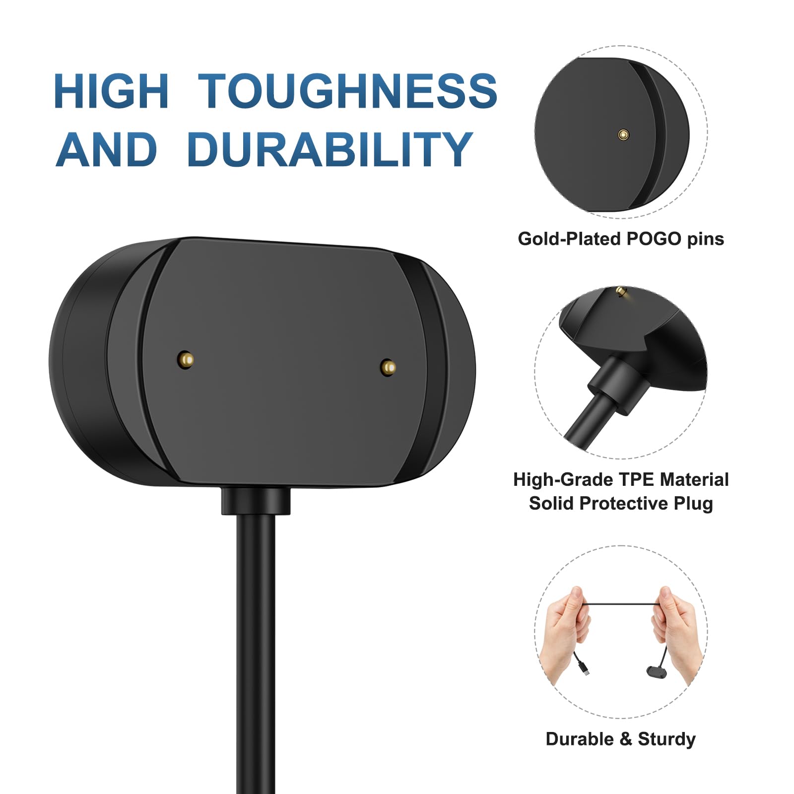 Ieoviee Charger Compatible For Amazfit Gtr 4 / Gtr 3 / Gtr 3 Pro/Gts 3 / Gts 4 / T-Rex 2, Usb Charging Cable Replacement Smart W